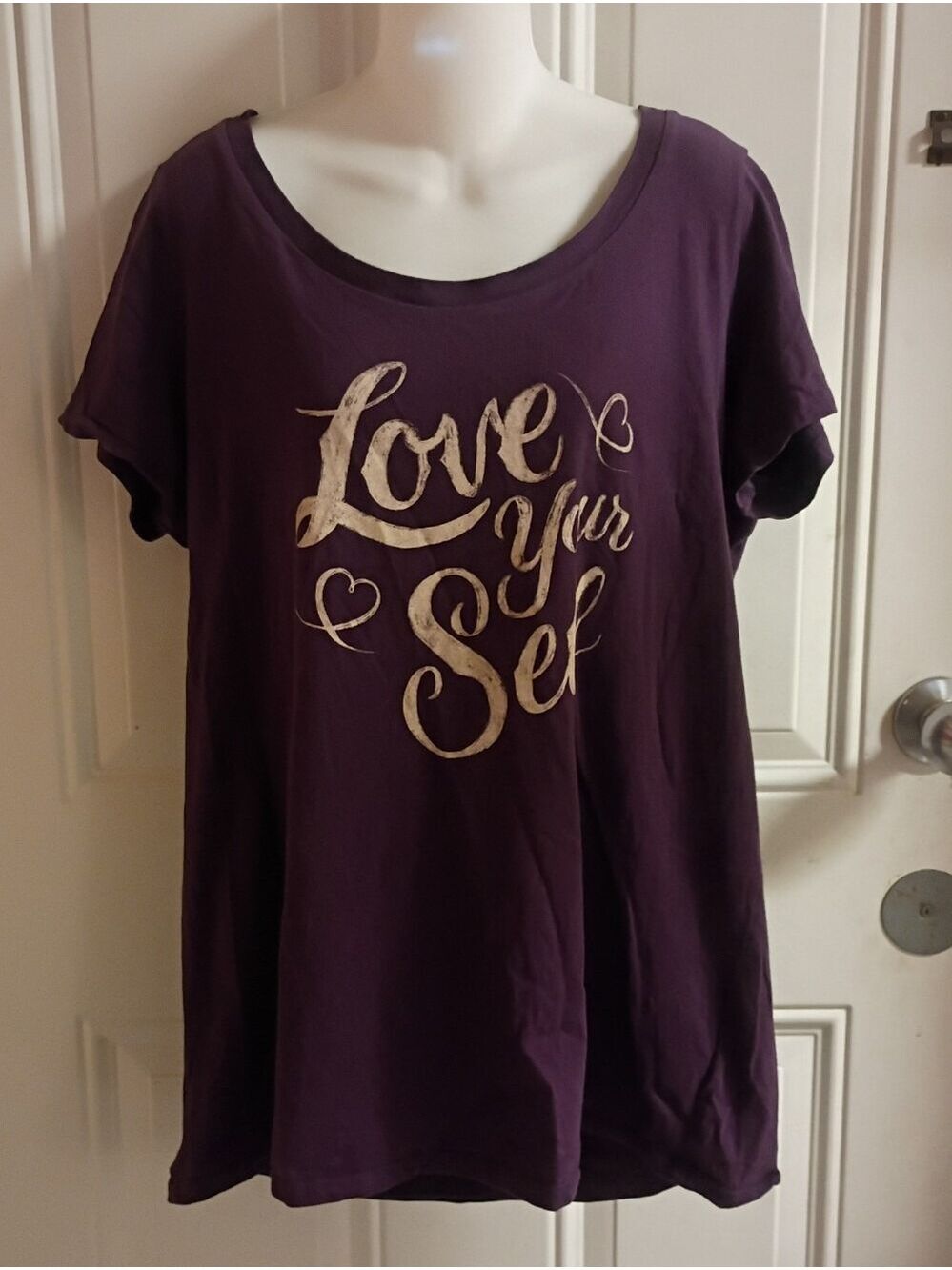 Torrid Size 1 Purple And Cream Love Your Self Graphic Tee